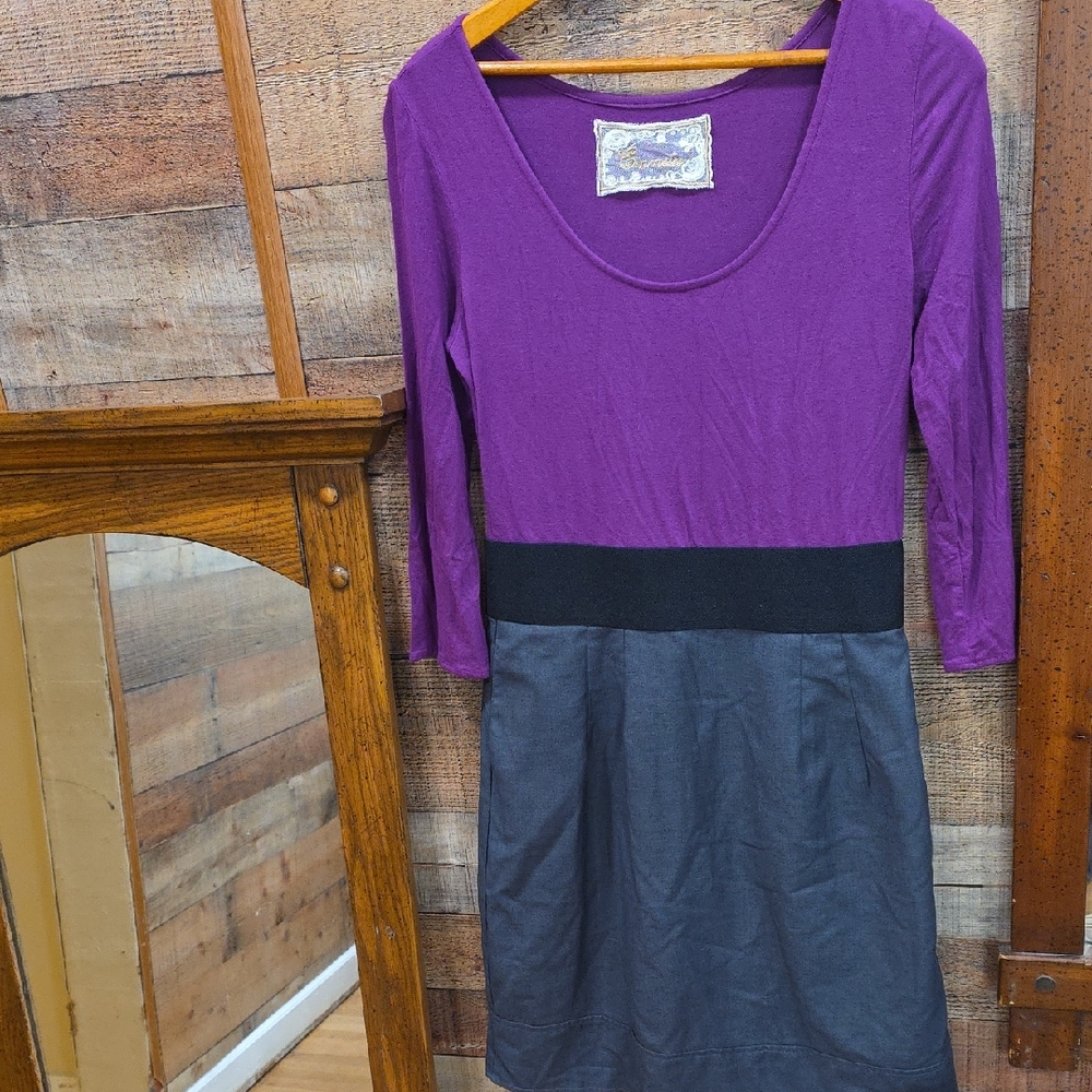 Emmelee for F.C. Vibrant Purple and Charcoal Dress